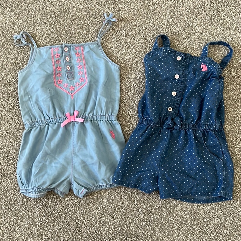 Two adorable POLO rompers